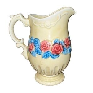 Norleans Ceramic Pitcher & Basin Avocado W.
Roses/Leaves